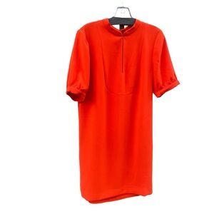 J. Crew Orange Short Sleeve Lined Dress